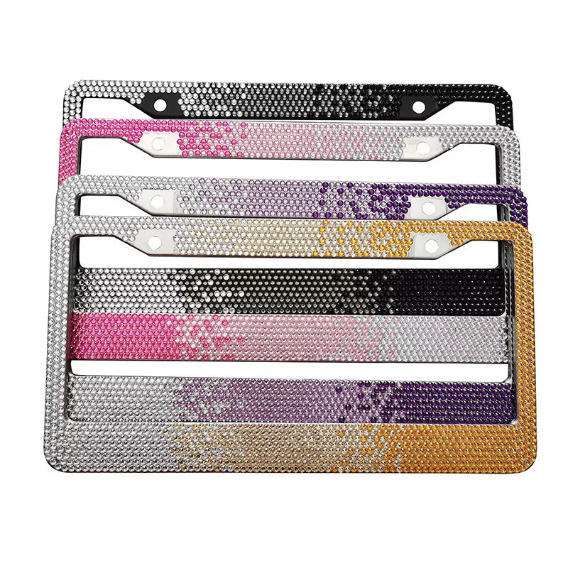 Gradient Rhinestone License Plate Frame