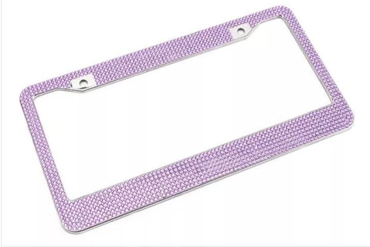 Pastel Rhinestone License Plate Frame Bling Auto Accessories
